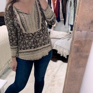 Lucky Brand top boho cotton blend size small